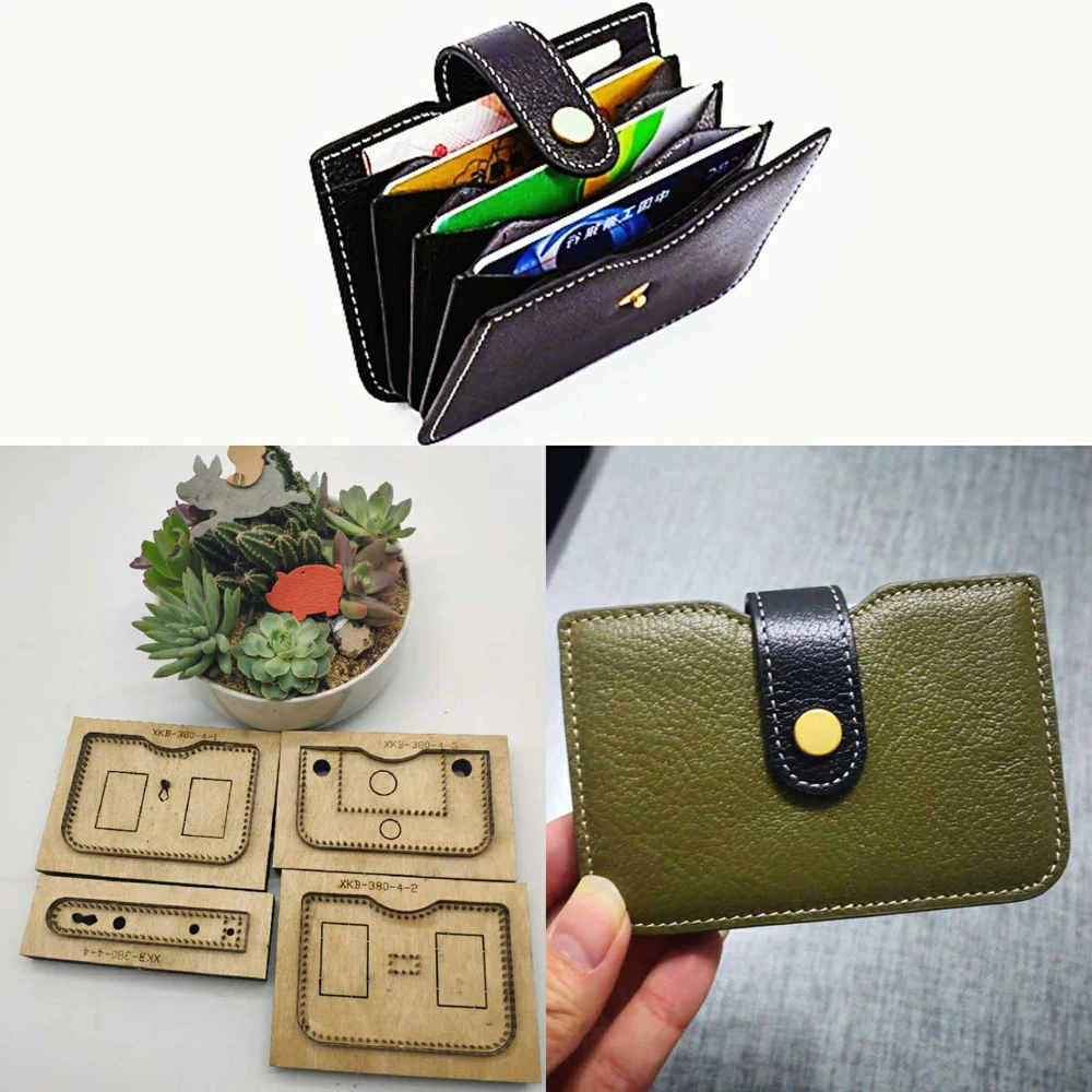 leather craft template multi layer card holder wallet die cutting knife mould leather hole punches tool set deri el aletleri