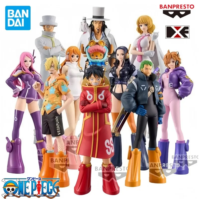 

In Stock Original BANDAI BANPRESTO ONE PIECE DXF Egghead Luffy Zoro Sanji Nami Robin Chopper Bonney Lilith Lucci Kaku Stussy
