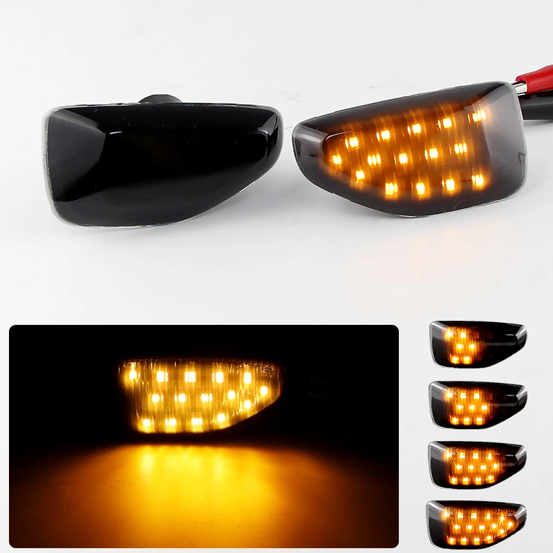 2X LED Dynamic Side Marker Turn Signal Light For Dacia Logan 2 Sandero 2 Duster Renault Stepway Sandero Indicator Lamp