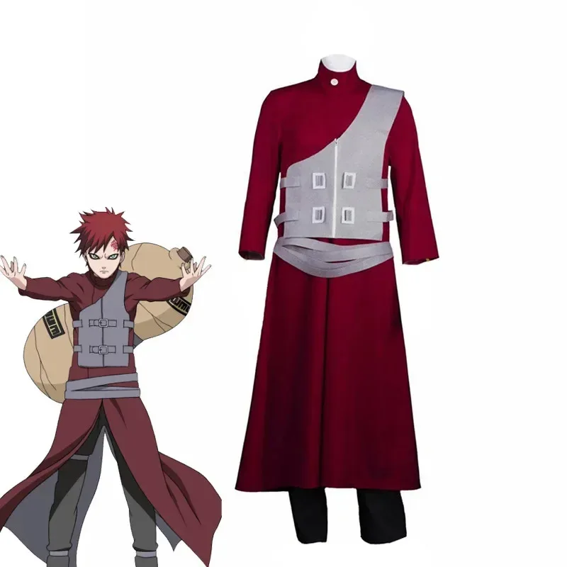 

Anime Sabaku No Gaara Cosplay Costume Hokage Ninja Kazekage Clothing for Adult Coat Pants Halloween Party Outfits