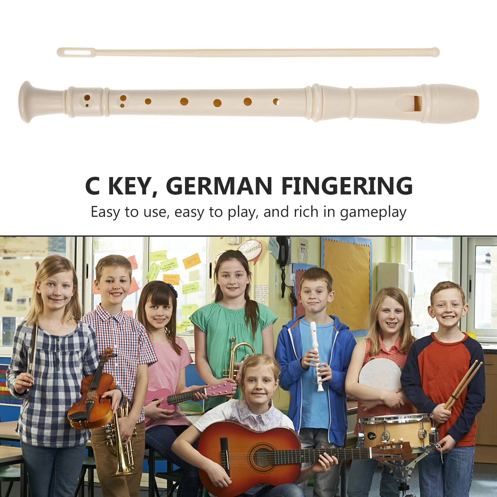 

2Sets Children Clarinet Beginner 8 Hole Resin Practice Musical Instrument Teaching Wind Instrument 8-Hole Clarinet