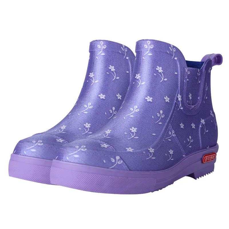 

New 2023 Women Fashion Ankle Rain Boots Waterproof Casual Non-slip Rainboots Female Garden Shoes Waterproof Wellies