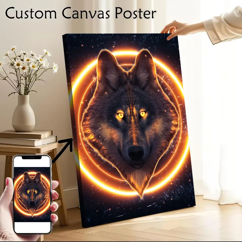 The Wolf Within Canvas Wall Art Poster Custom Wall Paintings Personalized Photo Printing for Gamer Decoration Wand Deko Bedroom