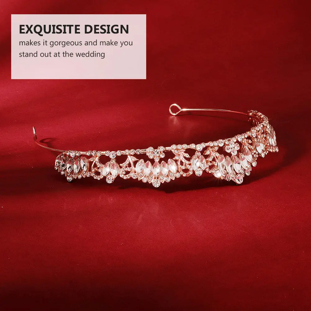 

1Pcs Elegant Glittering Bride Gold Wedding Headpiece for Bridesmaids Bridal Party Banquet Engagement Ceremony
