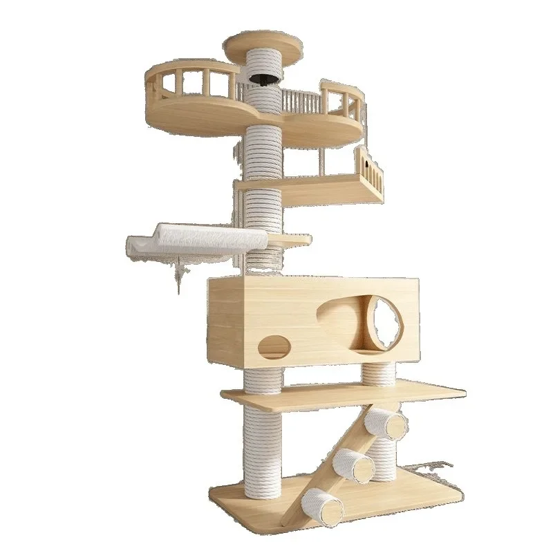 column paper tube solid wood multi-layer does not occupy an area, no punching cat nest tree integrated, indomitable large frame