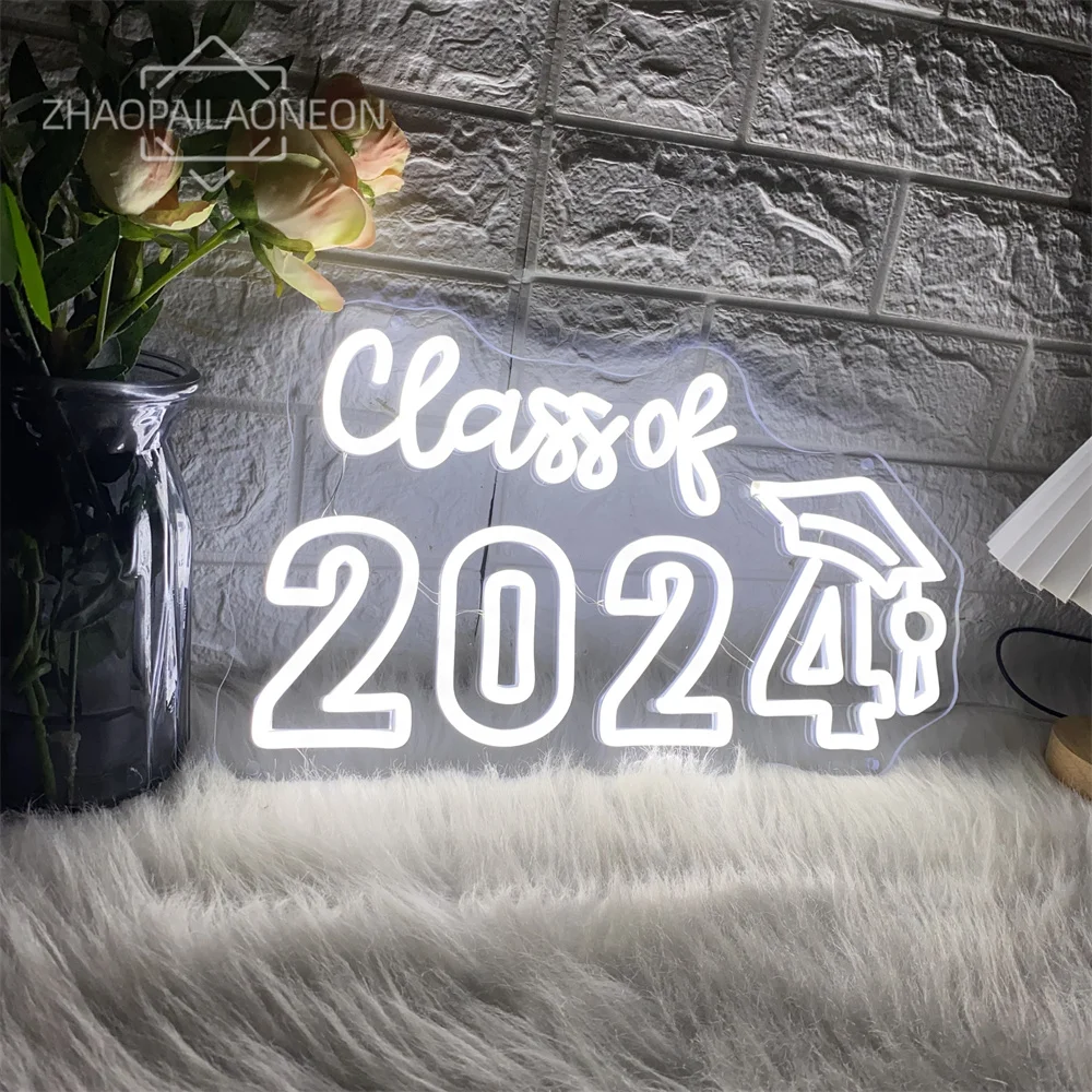 Graduation Led Neon Sign Wall Hanging Room Decor 2024 Congrats Ceremony LED Neon Lights USB Graduation Party Decoration Signs