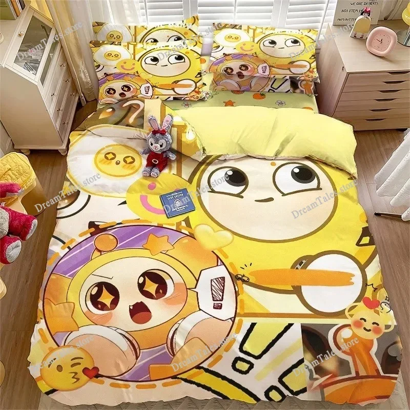 Cartoon Eggy Party 3D Printed Bedding Set Game Duvet Cover Pillowcases for Girl Boy Birthday Gift Home Textileextile741