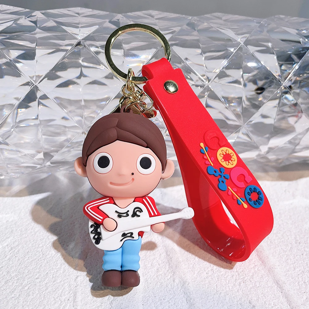 Disney Animation Coco Silicone Keychains Cartoon Figure Pendant Keyring Jewelry Keyholder for Car Key Bag Accessories Gift