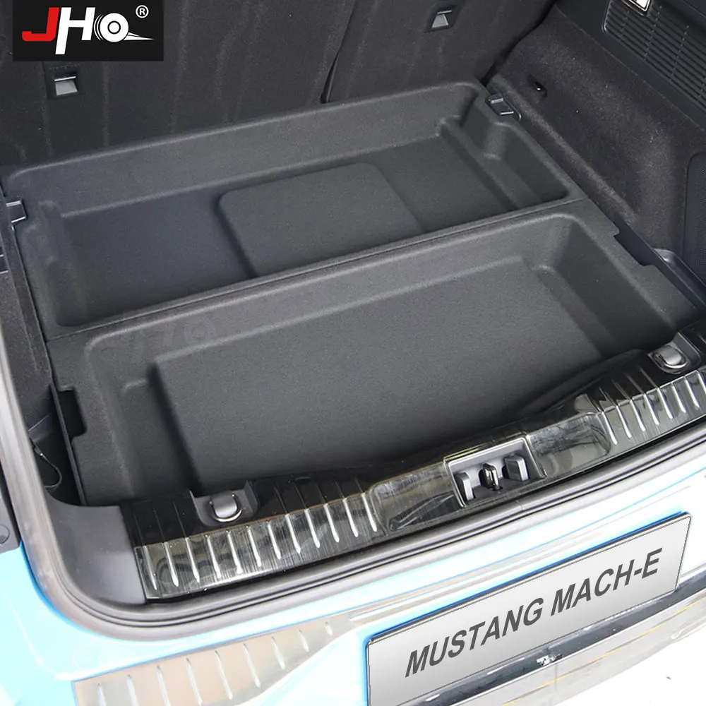 JHO Rear Trunk Cargo Area Organizer Divided Storage Box For Ford Mustang Mach-E 2021 2022 Accessories