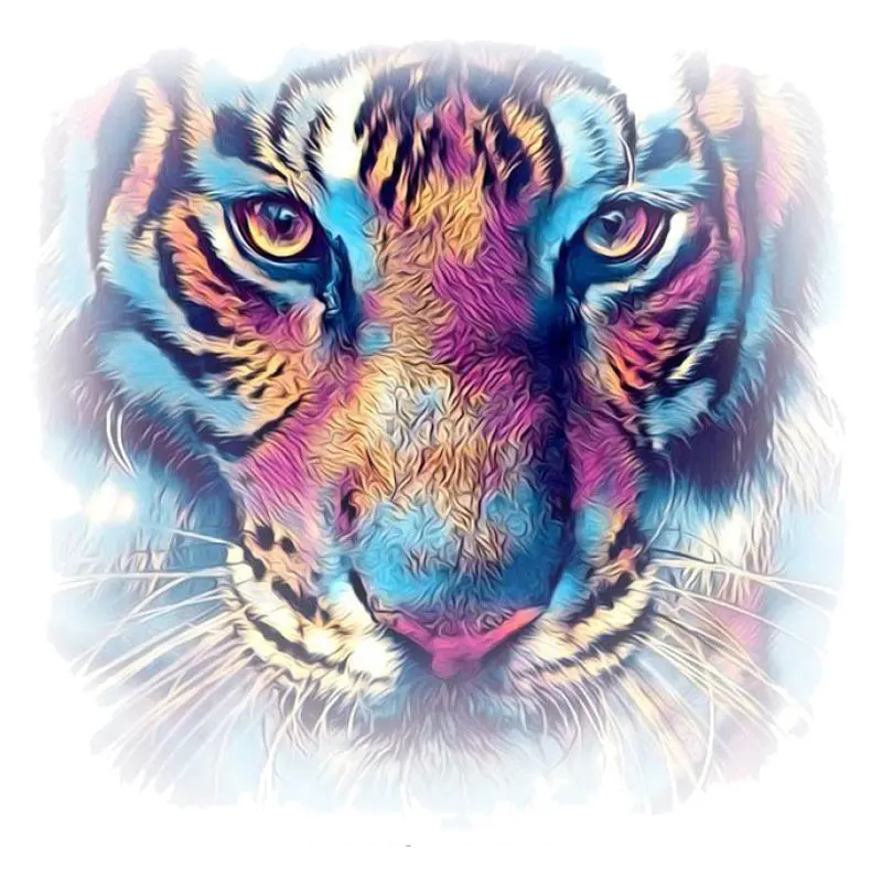 Diy Iron on Cool Tiger Patches for Clothing T Shirt Jackets Vinyl Heat Transfer Thermo Stickers on Clothes Appliques Parches T