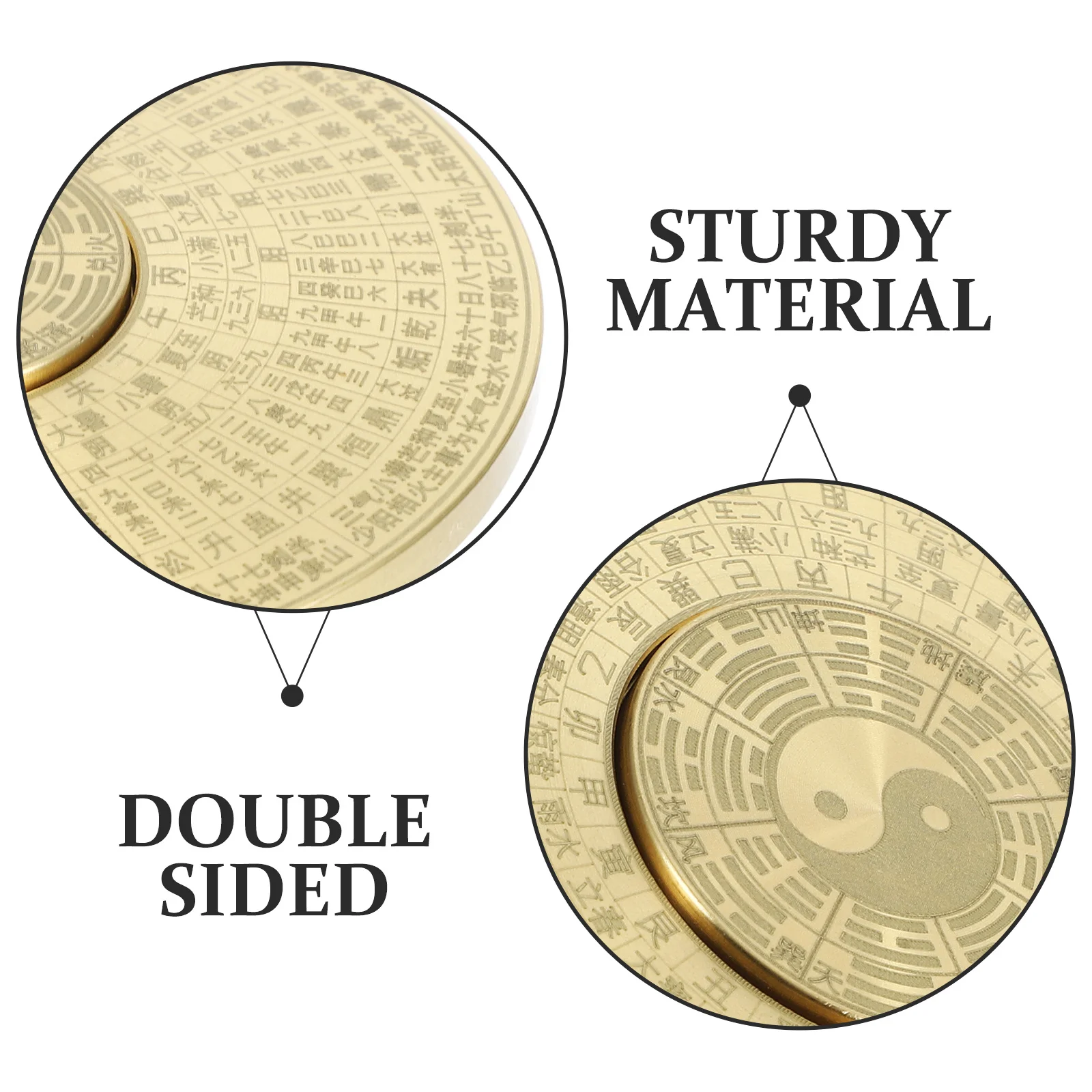 

Retro Chinese Small Brass Traditional Metal Compass For Camping Hiking Outdoor Portable Ancient Office Desk Decor