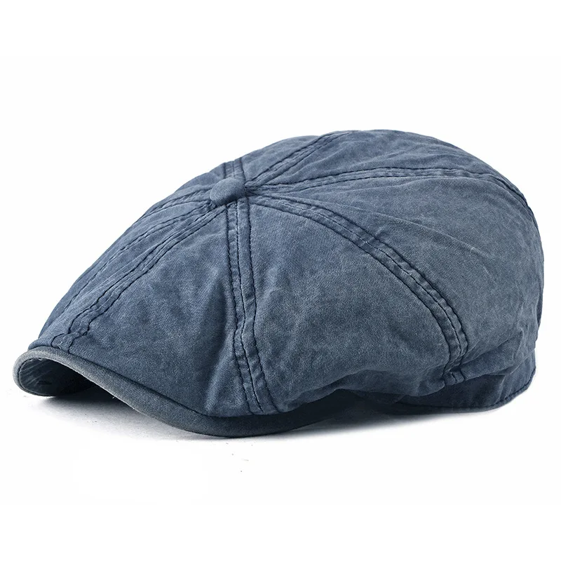 Chapeau béret en denim délavé pour hommes et femmes, casquettes Newsboy, streetwear extérieur, casquette à visière, chapeaux Boina vintage