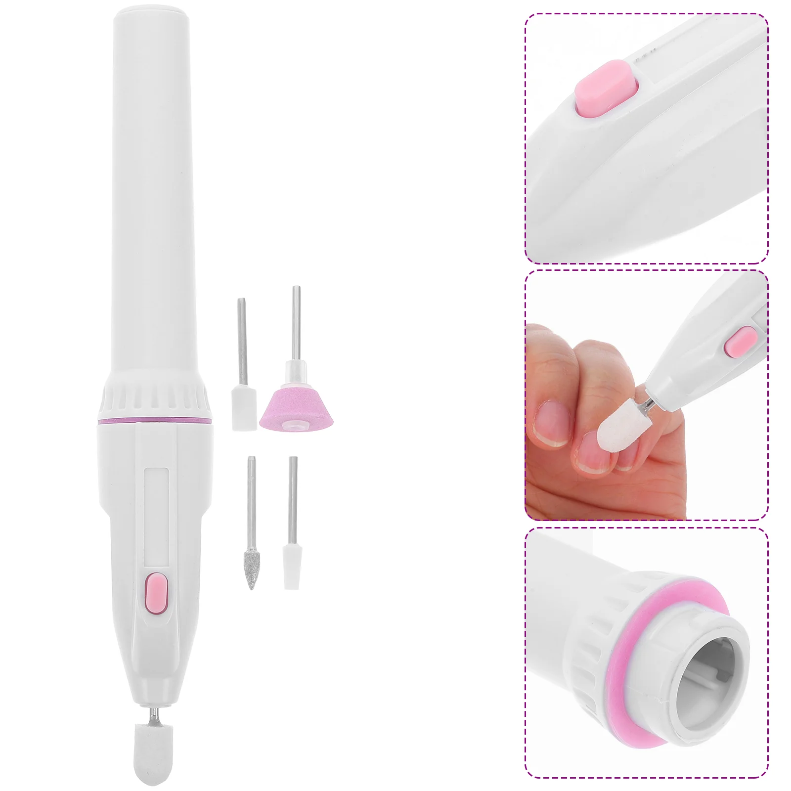 Outil de polissage des ongles portable, polisseuse de manucure, dispositif de meulage des ongles, machine électrique pour salon à domicile, bricolage, 1 pièce