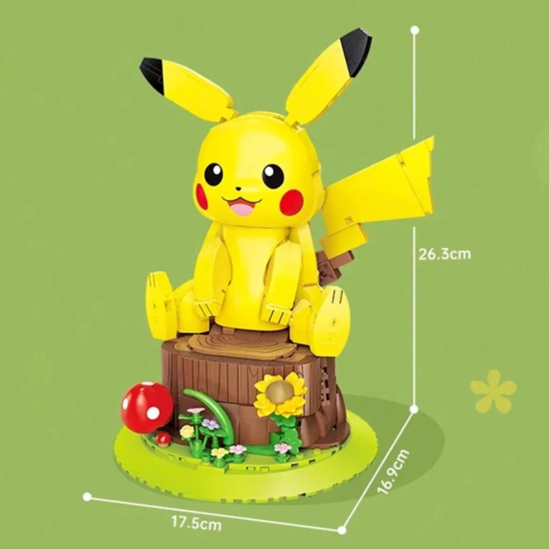 Keeppley Pokémon blocos de construção tamanho grande Pikachu montado modelo ornamentos animação coleção periférica brinquedos feitos à mão