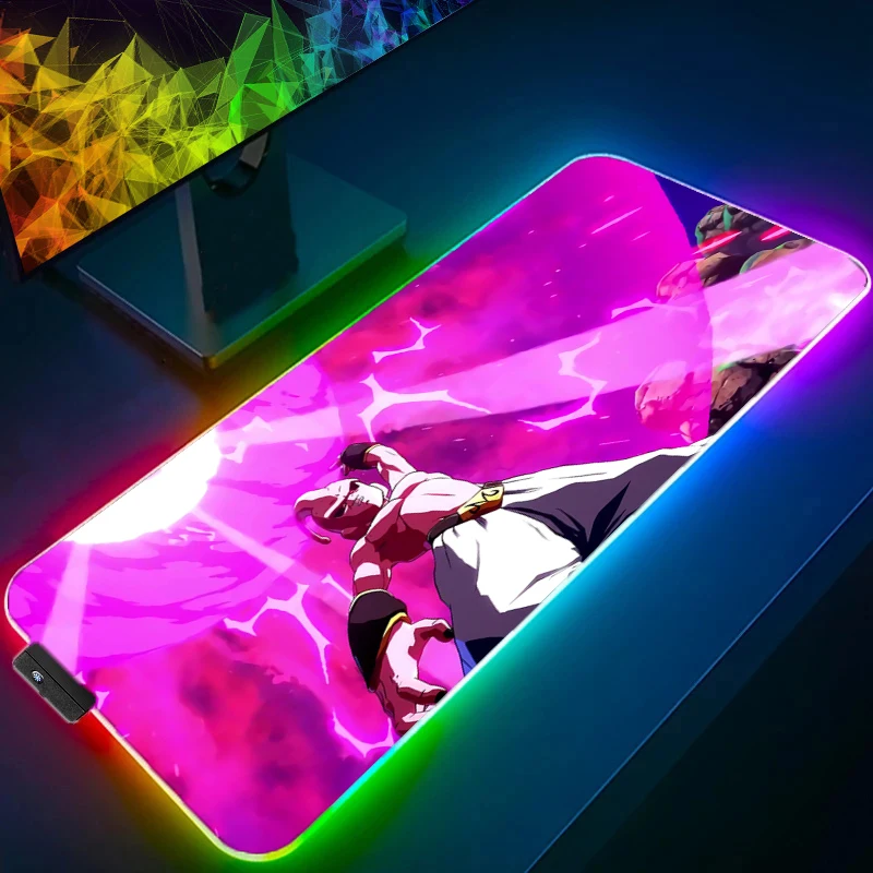 Dragon Ball Majin Buu Computer MousePad LED Gamer Mouse Pads XXL Gaming Mousepad Desk Mause Pad RGB Keyboard Mouse Backlight pad - Image 4