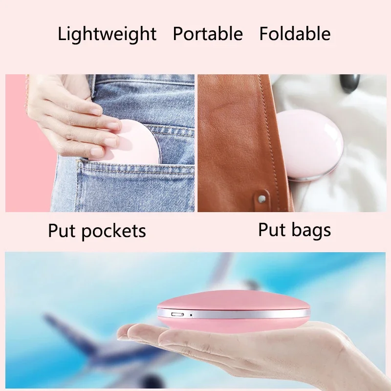 Sdotter Mini Portable LED Light Makeup Mirror 3X Magnifying HD Mirror with 3 Levels of Brightness USB Charging Travel Foldable M