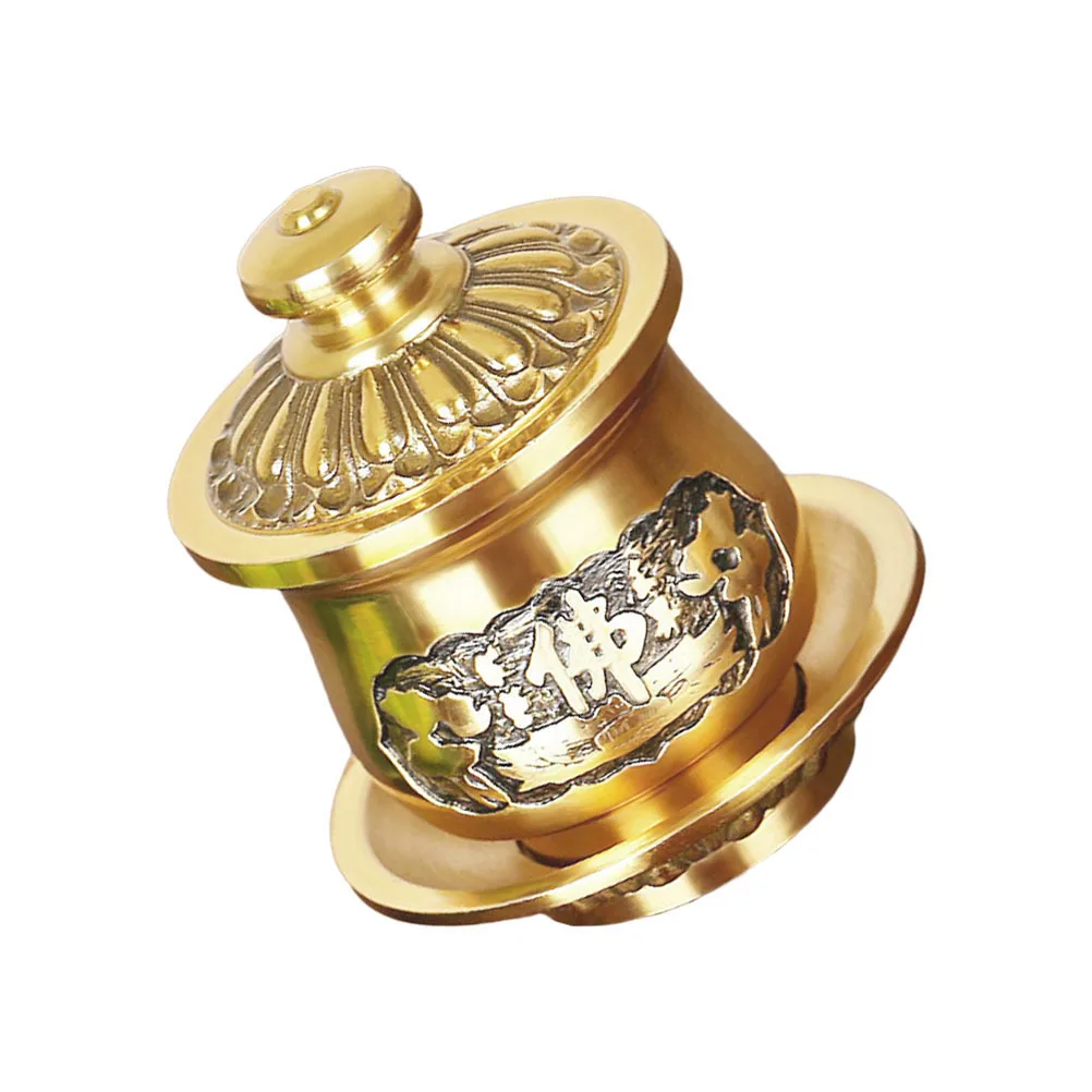 

Buddhist Water 300Ml Copper Luxury Temple Offering Cup Small Size Large Capacity Household Storage Holder