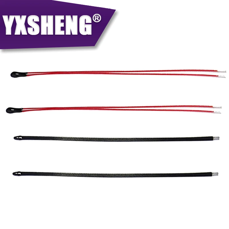 10PCS Thermistor Thermal Resistor NTC MF52B MF52D B3950 B3435 1% 10K 100K Probe Strap Wire 10CM 100mm Temperature Control Sensor