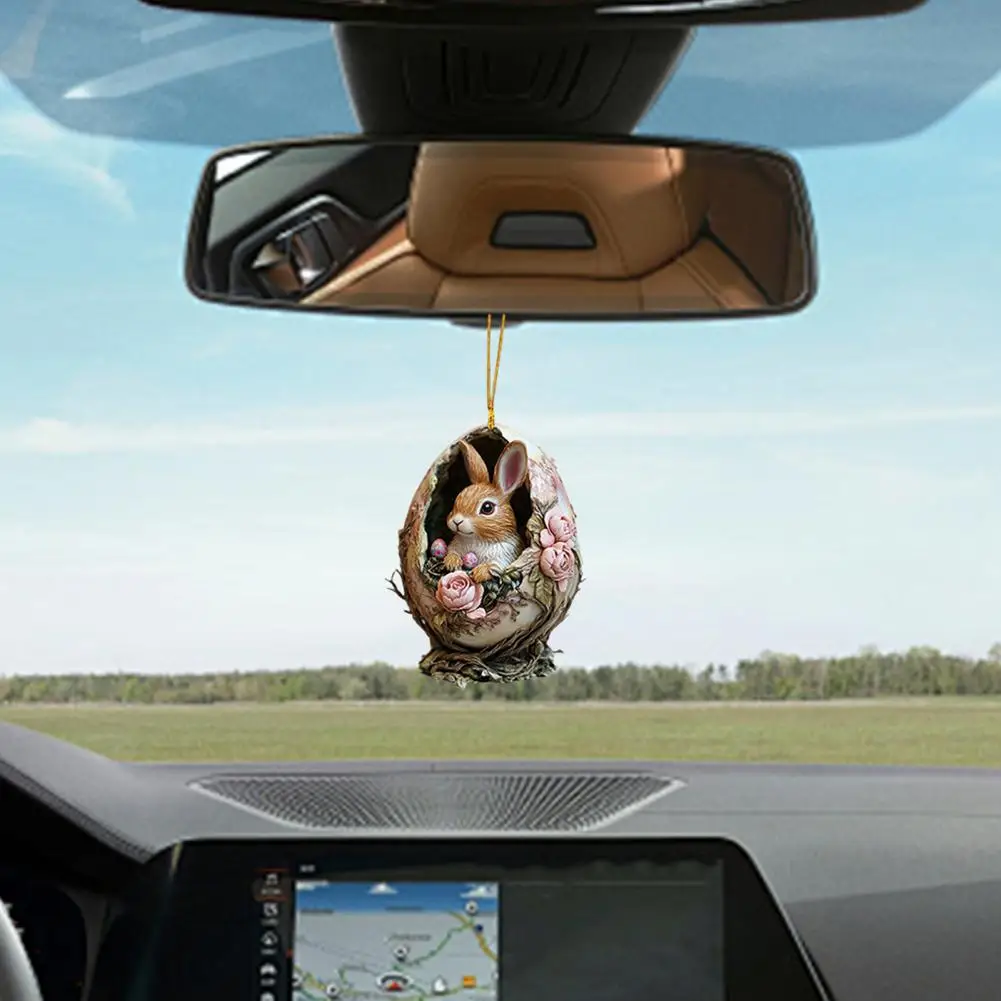 

Easter Bunny Ornament Easter Wreath Accessory Easter Bunny Hanging Ornaments with Lanyard Adorable Statue Pendants
