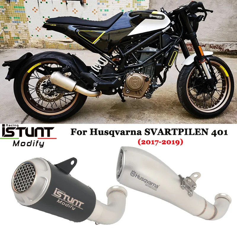 

Slip On For Husqvarna SVARTPILEN 401 2017 2018 2019 Motorcycle GP Exhaust Escape Systems Modify Link Pipe With Muffler DB Killer