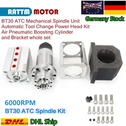 『EU』BT30 ATC Mechanical Spindle Unit Automatic Tool Change Power Head Kit Air Pneumatic Boosting Cylinder and Bracket wholse set