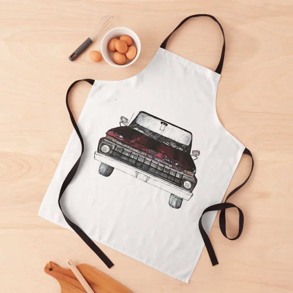 

vintage red truck (1965) Apron Customizable Cooking Clothes All For Kitchen And Home kitchen clothes for men Apron