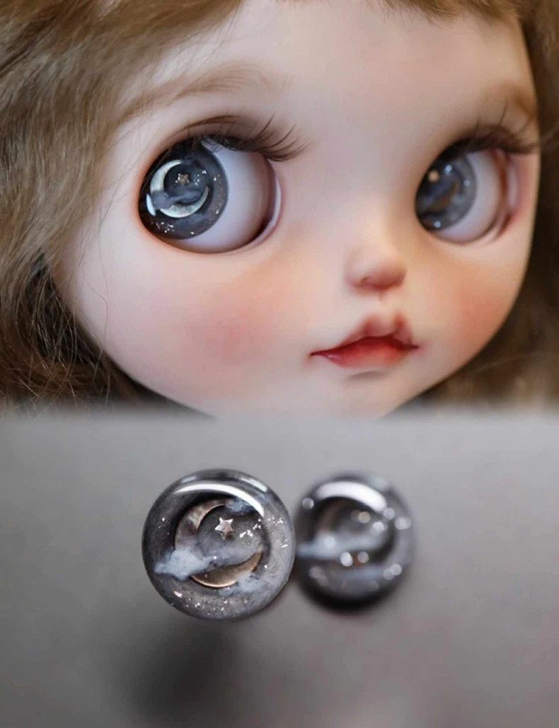 YESTARY Blythe Eyes Piece BJD Doll Accessories For 1/6 Toys New Moon Star Series Magnetic Drip Glue Eyes Piece For BJD Girl Gift