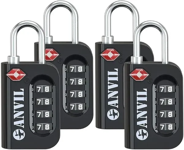 

TSA Approved Luggage Lock - 4-Digit Combination, 10,000 Options, Easy-Read Display, for Suitcases, Backpacks, Lockers