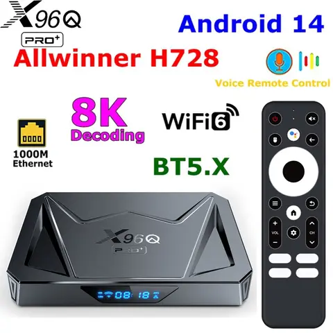 2025 X96Q PRO+ Android 14 TV Box Allwinner H728 4GB 64GB 4K 8K Video Decoding BT5.X Wifi6 1000M LAN Media Player Smart TVBox