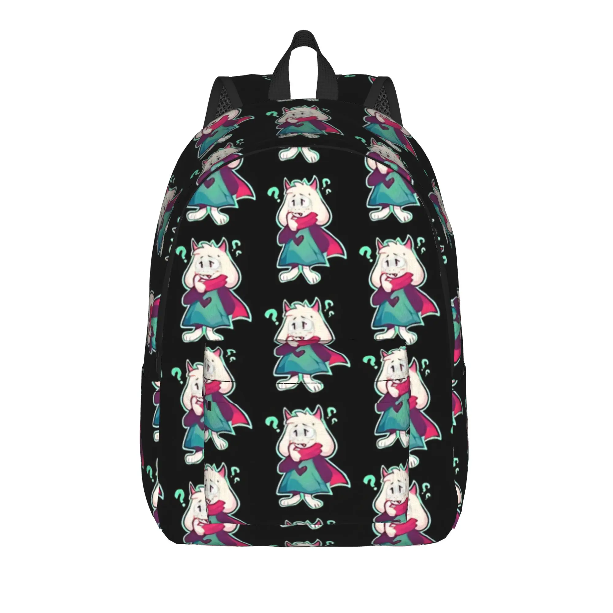 

Deltarune Storage Bag Back to school season Silly ralsei Solid Backpack