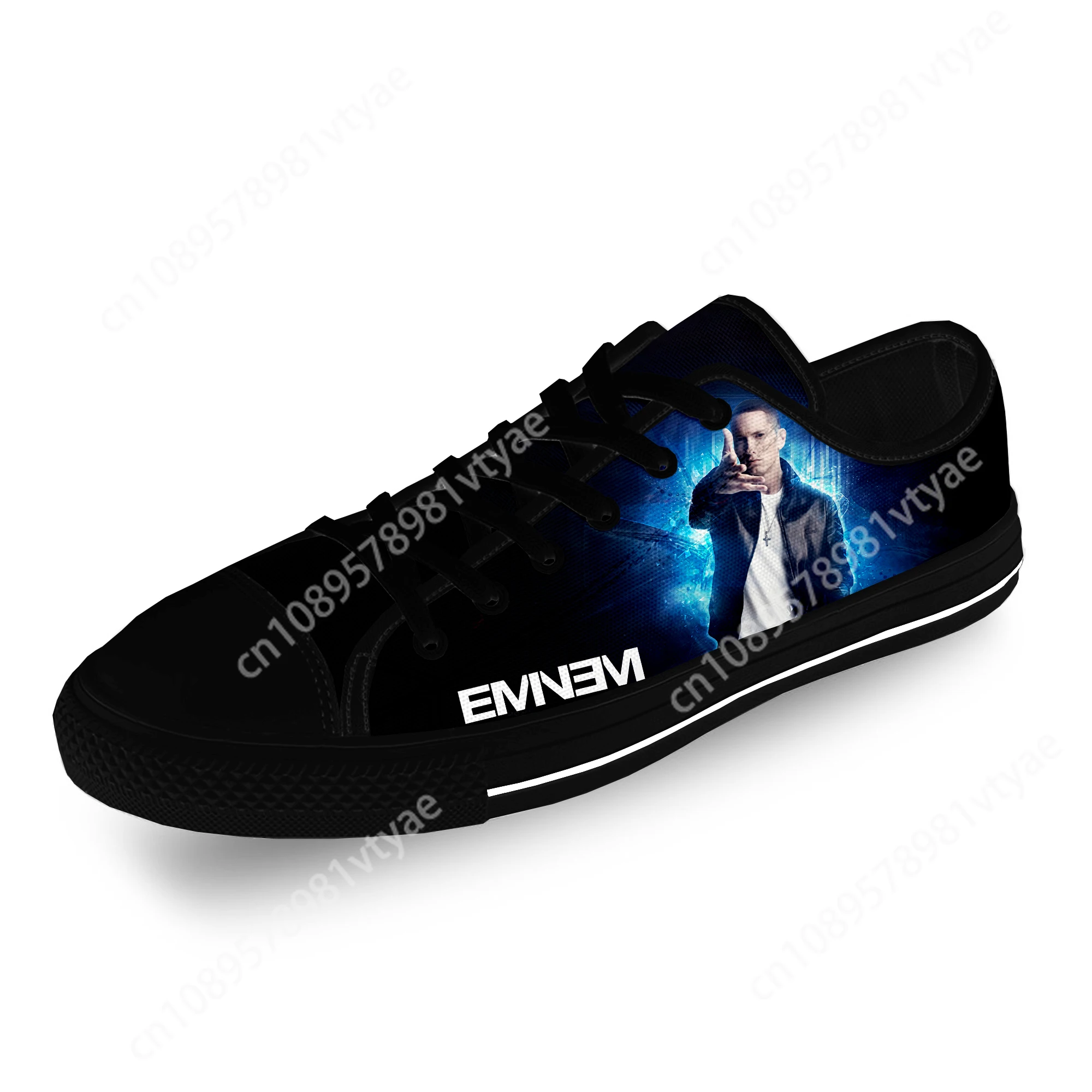 Eminem Hip Hop Rapper Rap Singer Casual Cloth Fashion 3D Print Low Top Canvas Shoes Men Women Lightweight Breathable Sneakers