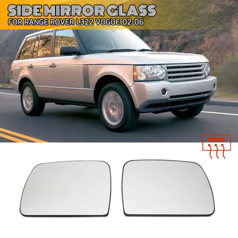 Left/Right For Land Rover Range Rover L322 Vogue 2002-2006 Side Heated Mirror White Glass Lens Replacement