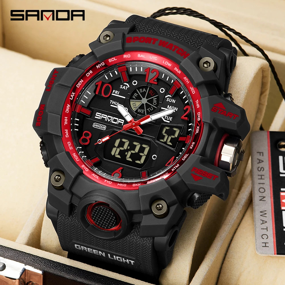 

Sanda 3169 Electronic Watch New Youth Sports Trend Korean Edition Creative Personalized Electronic Watch