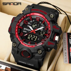 SANDA Top Brand Sports Men's Watches Military Quartz Watch Man Waterproof Wristwatch for Men Clock shock relogios masculino 3169