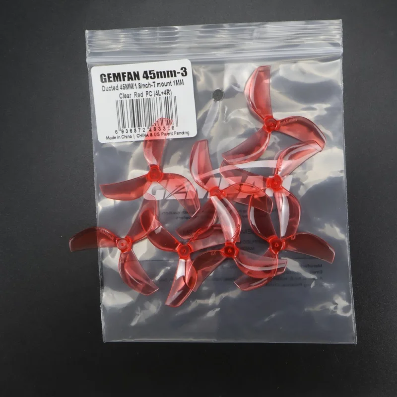 8PCS Gemfan 45mm 3-Blatt PC Propeller T-Mount 1mm 1,5mm 0805 Motor Für FPV RC Freestyle Tinywhoop Drohnen MOBULA 7 Requisiten – Detail 3