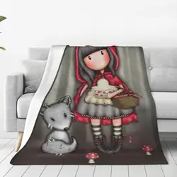 Coque Art Cartoon Santoro Gorjuss Throw Blanket Soft Fleece Autumn Warm Flannel Anime Girl for Sofa Outdoor Bedding Blanket