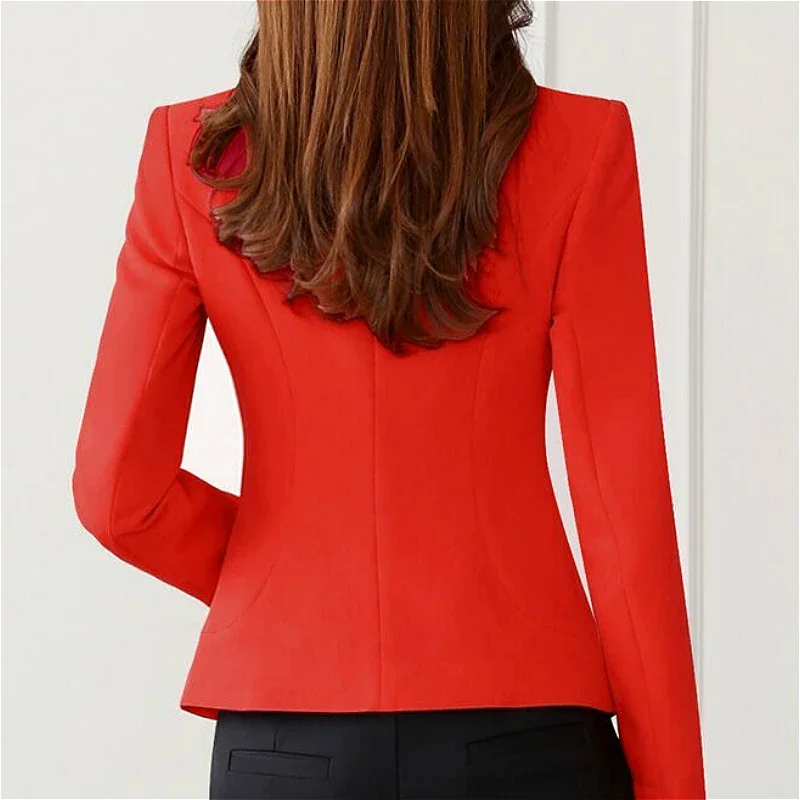 Blazers Women Daily All-match Trendy Solid Newest Spring Slim Office Lady Elegant Notched Single Button Mujer 2021 Fashion Ins