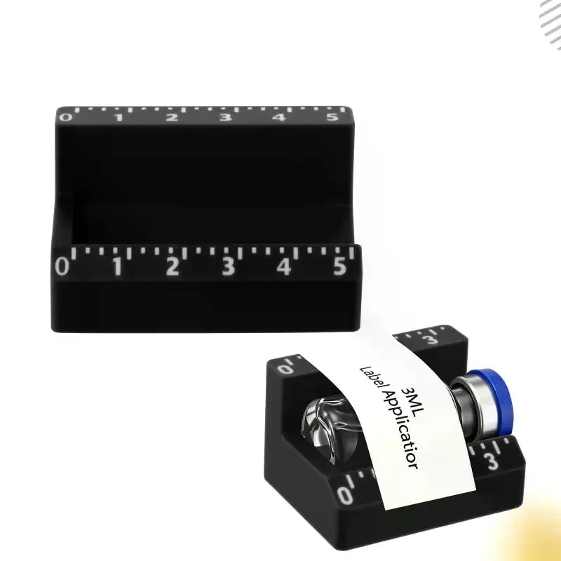 Black 3/10ml Vial Label Applicator Easy Alignment Precise Application Sticker Alignment Tool Time-Saving Reusable Labeling Tools