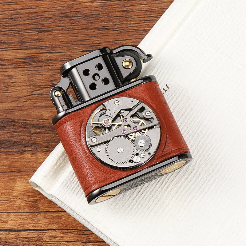 ZORRO New Metal Windproof Kerosene Lighter Leather Mechanical Watch Core Creative Portable Lighter a Must-have Gift For Men