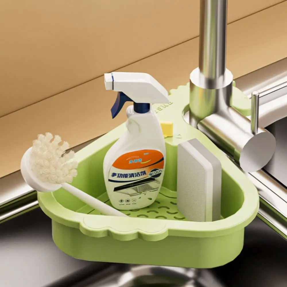 

2 шт., сливная корзина для раковины без перфорации, треугольная, креативная, многофункциональная, съемная, легко чистящаяся