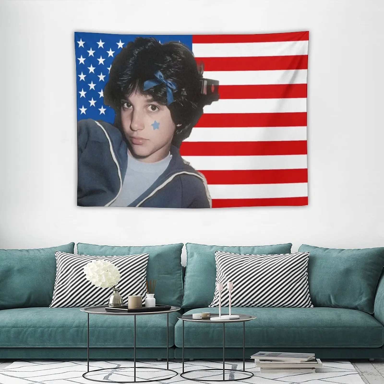 Ralph Macchio The Karate Inspired Tapestry Wall Hanging - Vintage American Flag Design, Super Fine Fiber Vertical Decor for Bedr