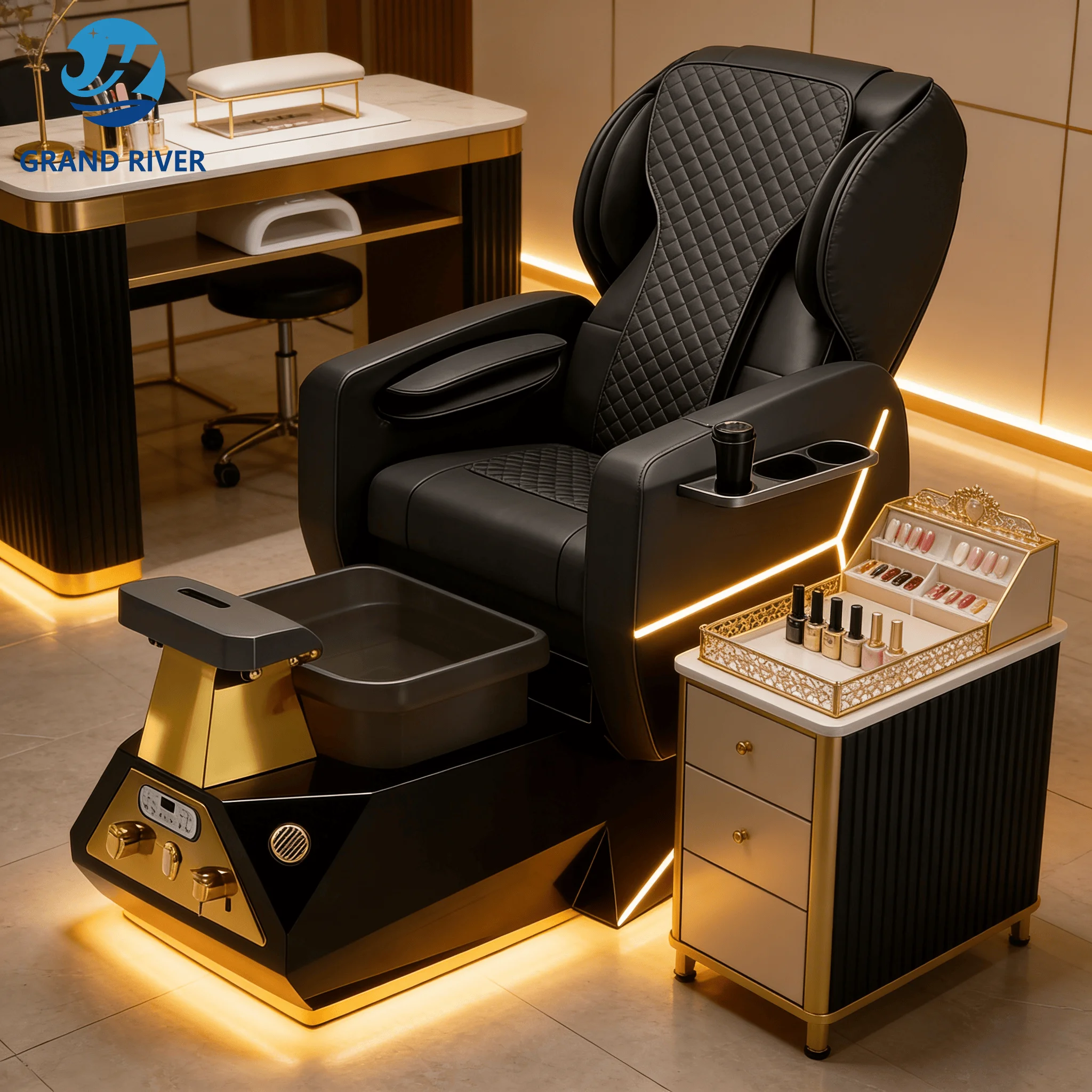No Plumbing Electric Spa Foot Massage Pedicure Chairs Whirlpool Custom Pipeless Spa Chair Pedicure Chair With Discharge Pump
