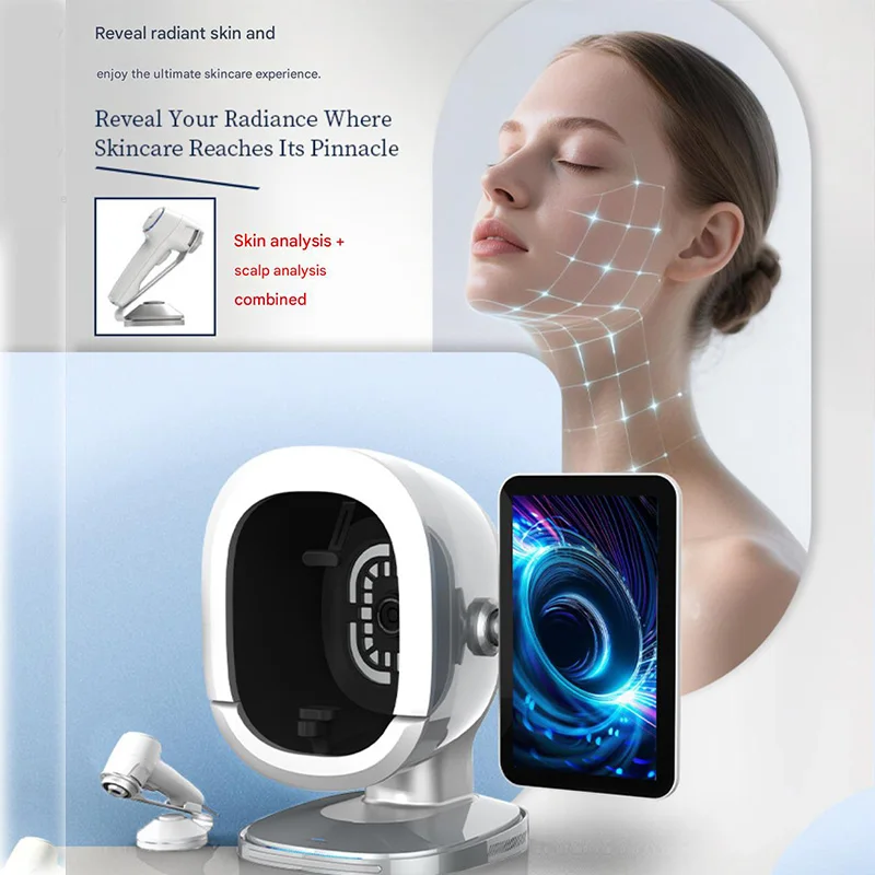 Analyseur de peau du visage 3D AI, haute qualité, 12M PX, double caméra HD, 9 spectres de lumière, rapport en temps réel, nouveau, 2025