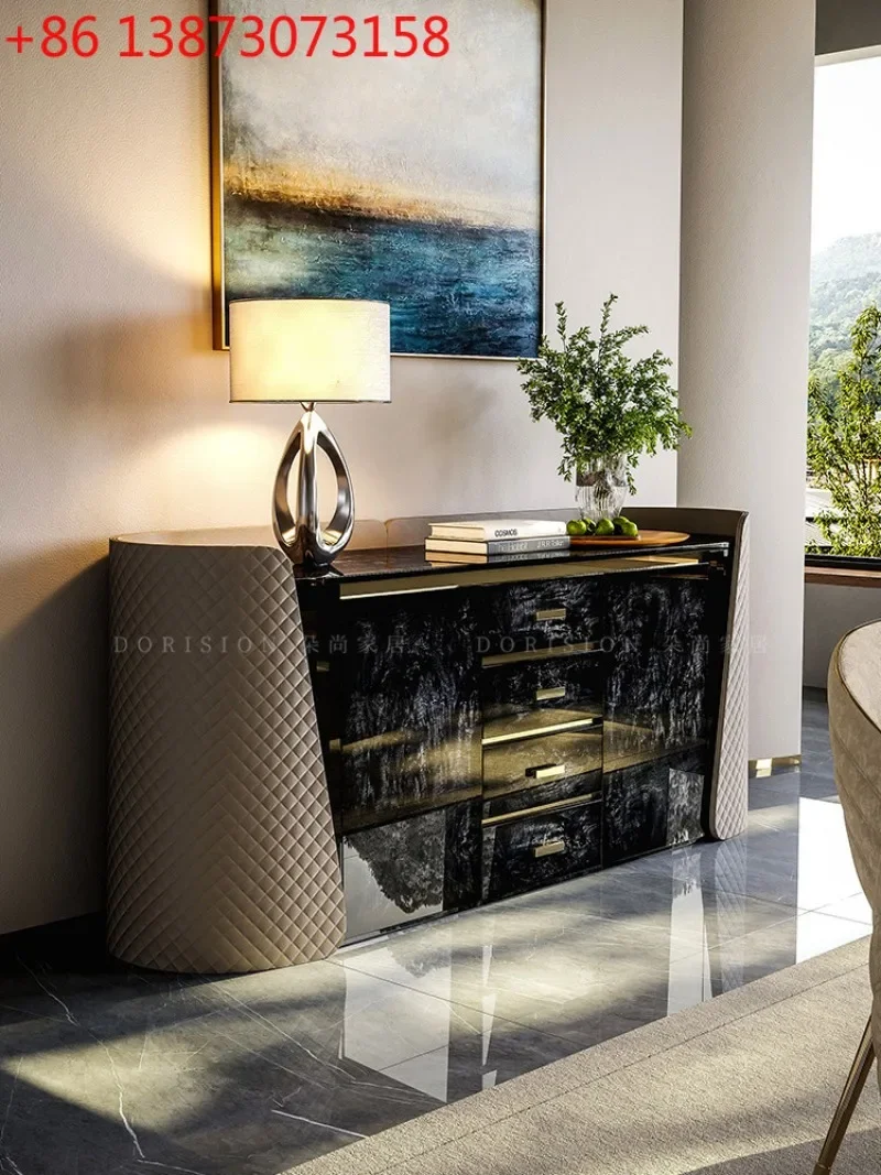 High-end modern light luxury hall household partition decoration Italian villa high-end sense porch cabinet