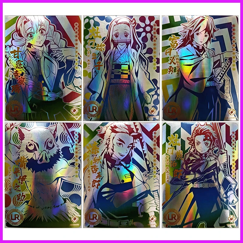 

Аниме Demon Slayer игрушки для мальчиков Tanjirou Kyoujuro Inosuke Giyuu Nezuko Kanroji Mitsuri редкие LT коллекционные карты подарок на день рождения