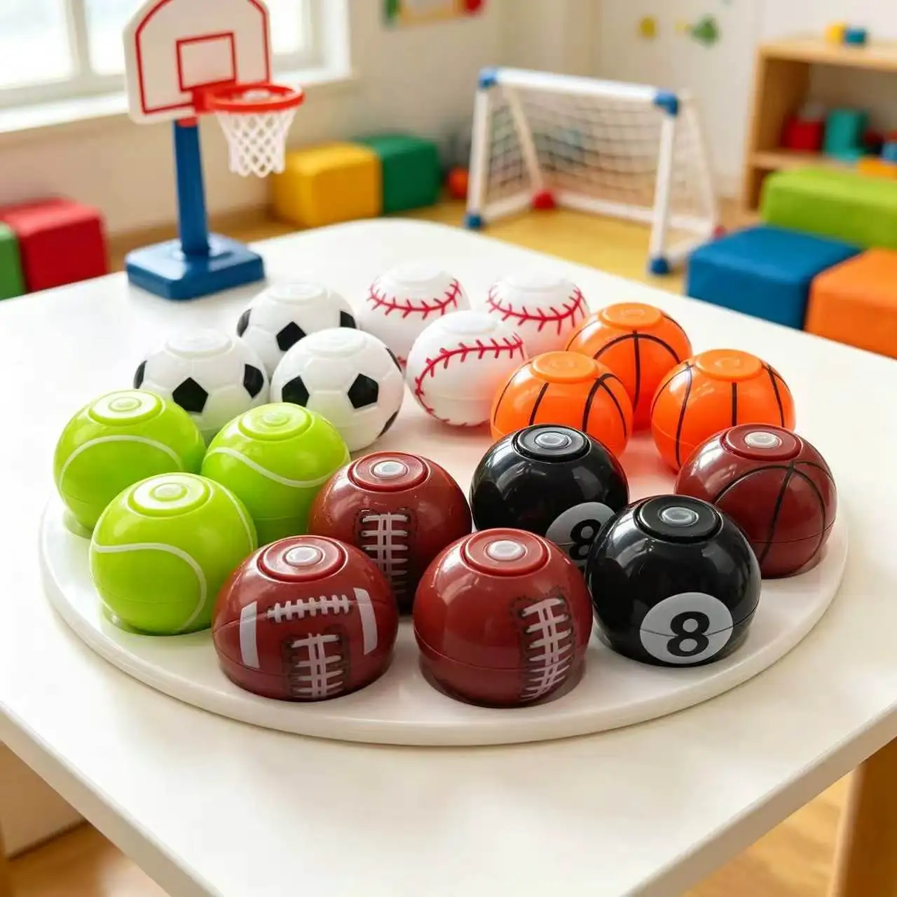 Mini Fidget Spinner Sports Soccer Basketball Baseball Tennis Mix Toys Gifts For Kids Birthday Party Favors Goodie Bag Stuffers