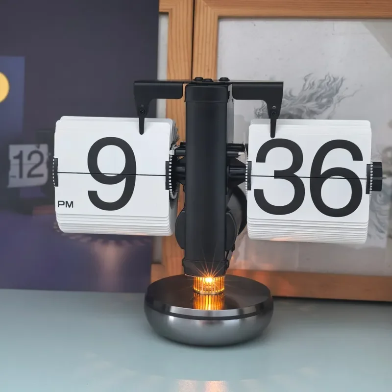 New multifunctional page turning clock with ambient light combination household simple desktop decoration pendulum clock