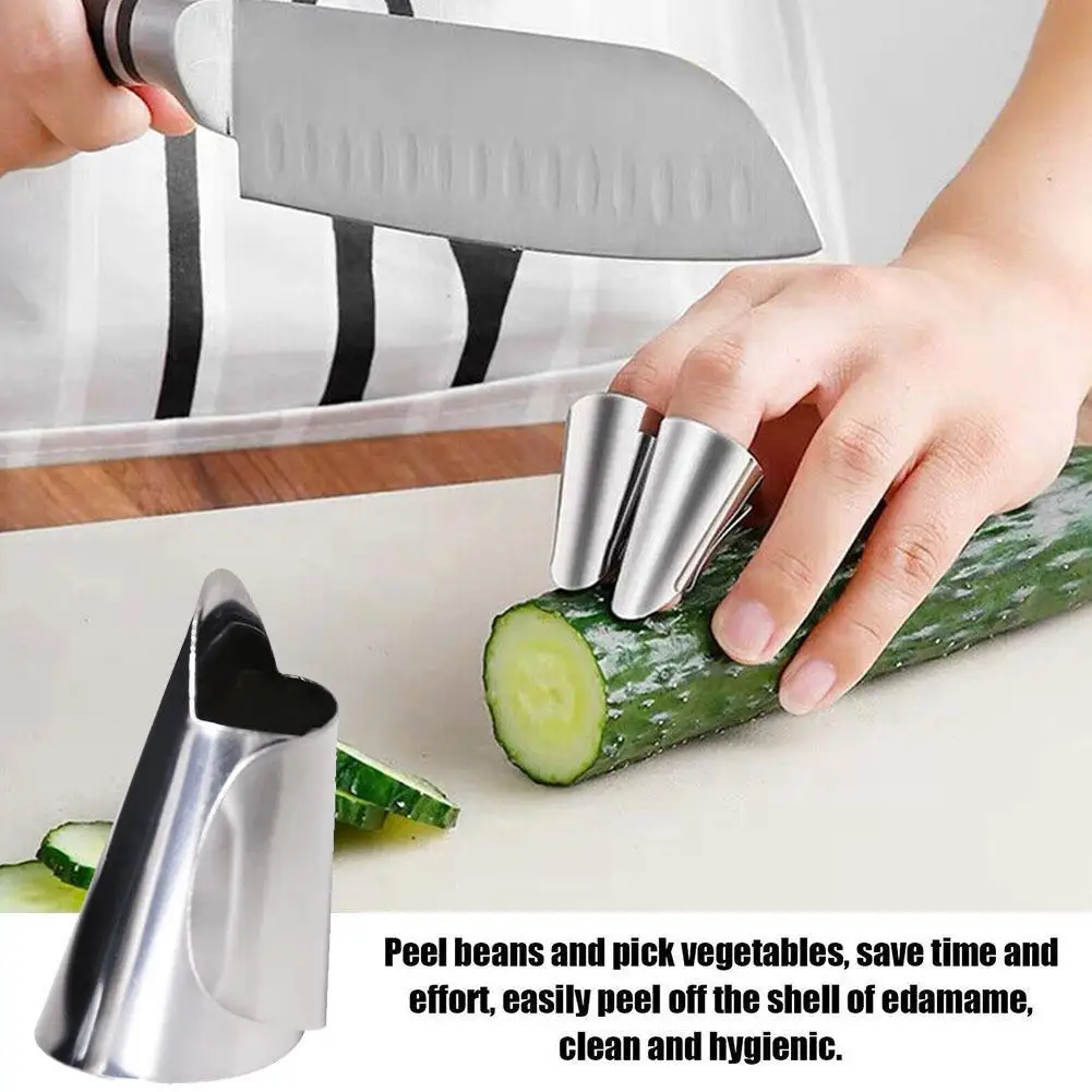 Finger Protector Stainless Steel Vegetable Picking Iron Nails, Finger Protection Artifact Kitchen Cutting Finger Protection Tool