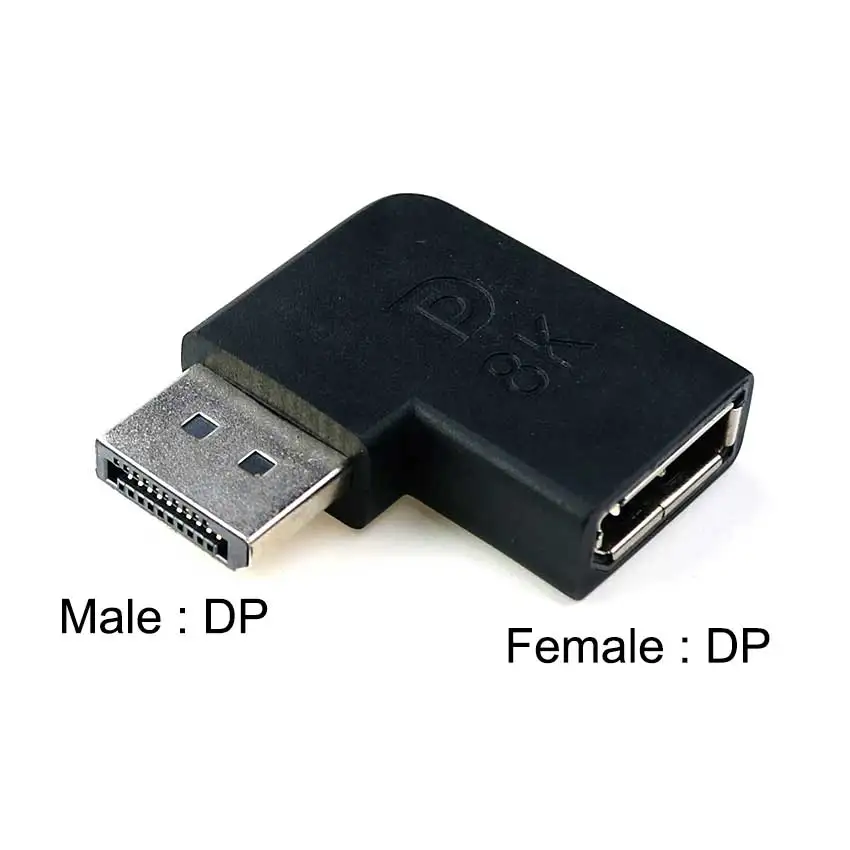 YuXi Displayport 1.4V To Mini DP Adapter Right Angled DP 8k/60Hz 4k 2K/165Hz 90 Degree Angle Displayport 1.4 Converter