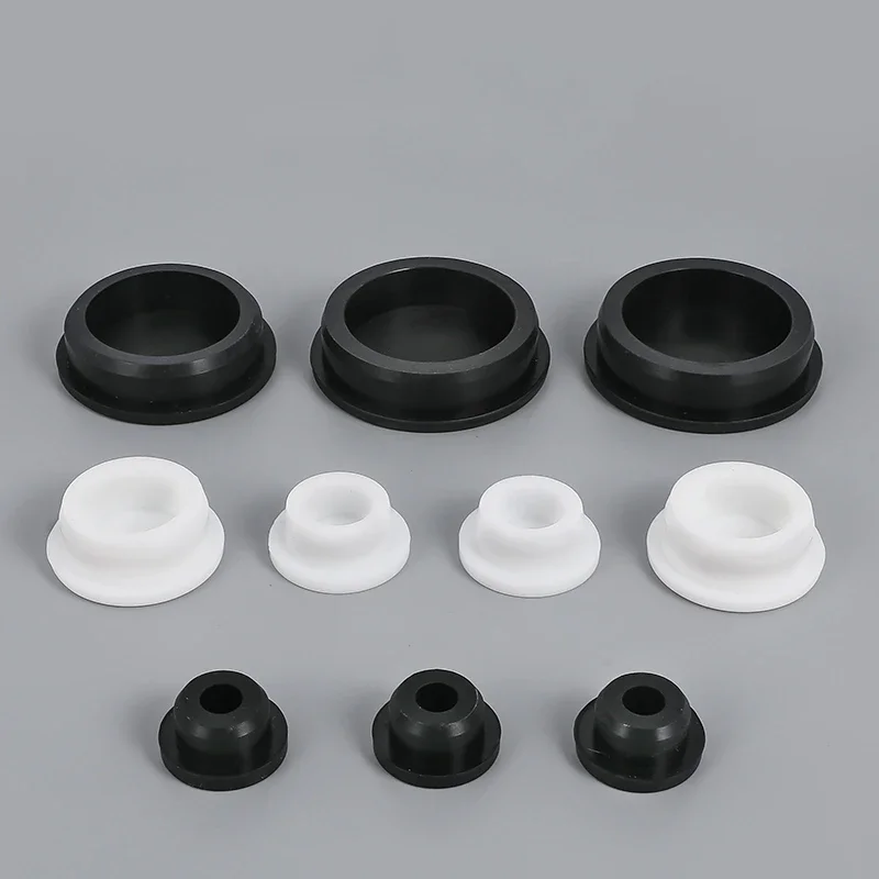 Bore 6.8-161.5mm Black/White Silicone Rubber Seal Hole Plugs Hollow Blanking End Cap Dustproof Plug Pipe Inserts T Type Stopper